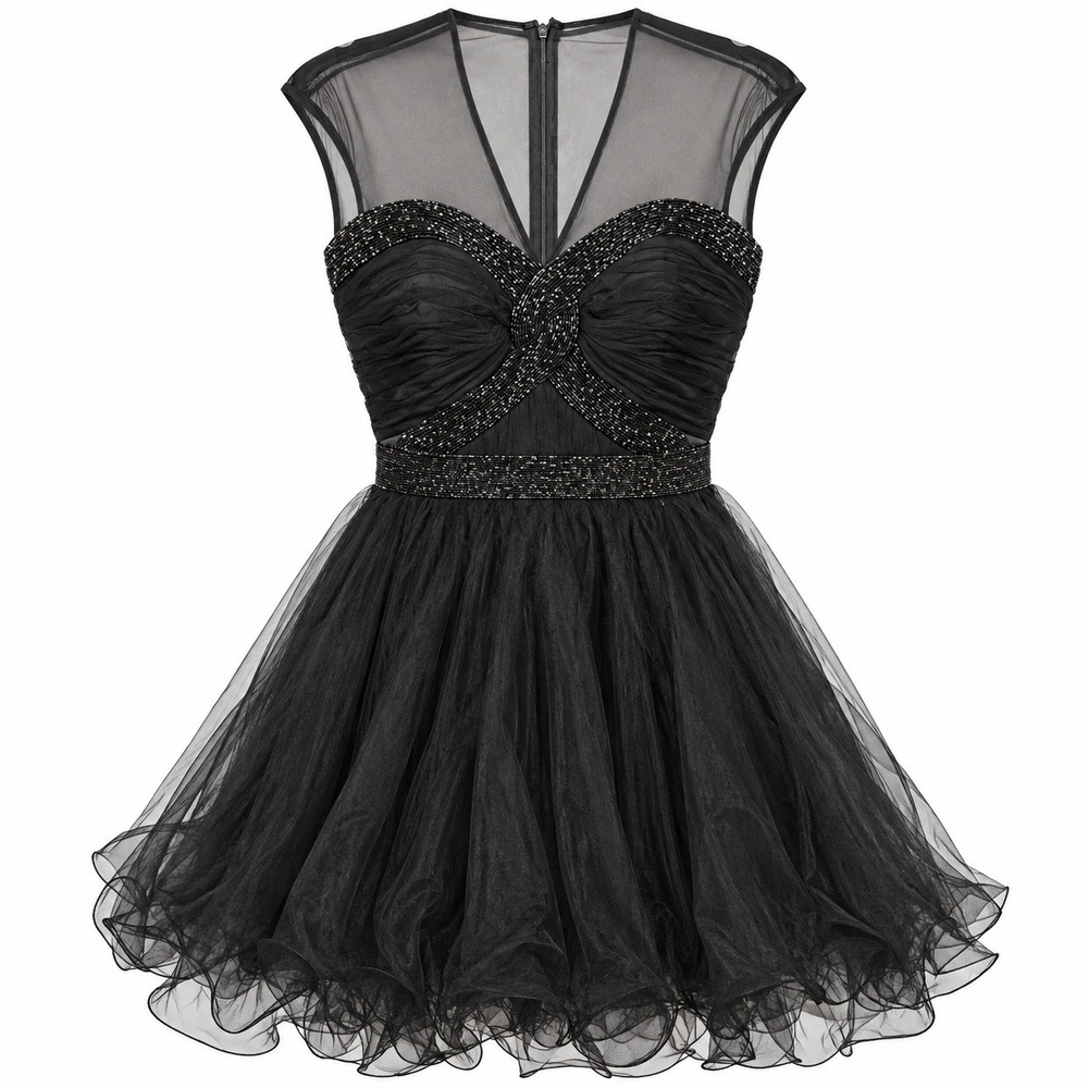 Jovani Whimsigoth Tulle Mini Dress Women 6 Goth Ballerina Coquette Prom HOCO
